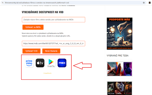 Vyhľadaj VOD from Chrome web store to be run with OffiDocs Chromium online Vyhľadaj VOD from Chrome web store to be run with OffiDocs Chromium online