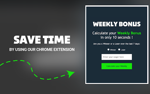 Weekly Bonus Stake from Chrome web store to be run with OffiDocs Chromium online Weekly Bonus Stake from Chrome web store to be run with OffiDocs Chromium online