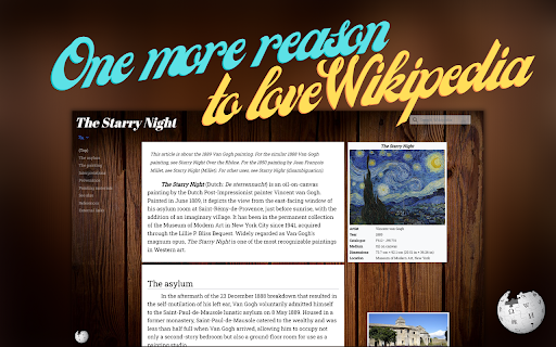 We Love Wikipedia from Chrome web store to be run with OffiDocs Chromium online We Love Wikipedia from Chrome web store to be run with OffiDocs Chromium online