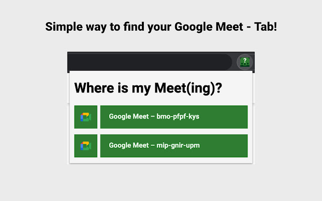 Where is my Meeting? from Chrome web store to be run with OffiDocs Chromium online Where is my Meeting? from Chrome web store to be run with OffiDocs Chromium online
