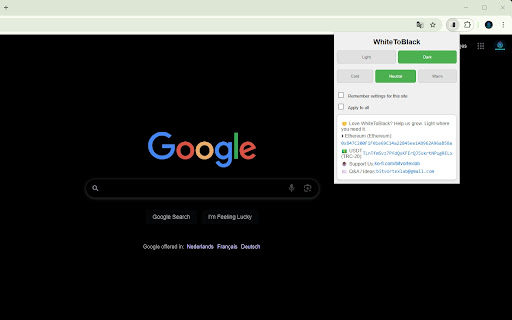 WhiteToBlack from Chrome web store to be run with OffiDocs Chromium online WhiteToBlack from Chrome web store to be run with OffiDocs Chromium online