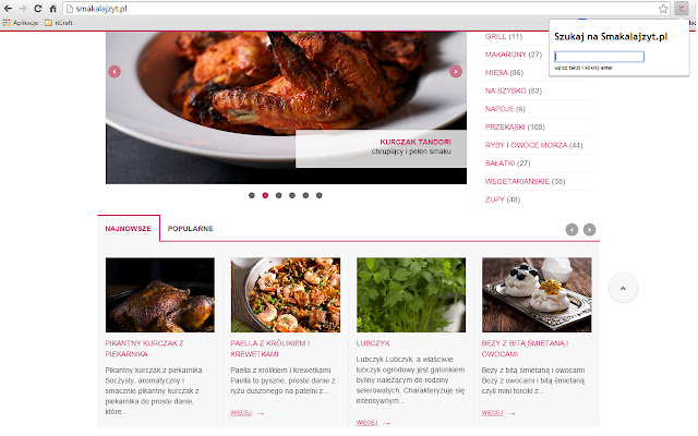 Wyszukiwarka Smakalajzyt.pl from Chrome web store to be run with OffiDocs Chromium online Wyszukiwarka Smakalajzyt.pl from Chrome web store to be run with OffiDocs Chromium online