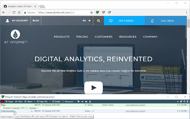 XTag AT Internet: Record, check, access data from Chrome web store to be run with OffiDocs Chromium online XTag AT Internet: Record, check, access data from Chrome web store to be run with OffiDocs Chromium online