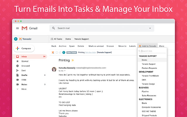 Yanado Task Management inside Gmail from Chrome web store to be run with OffiDocs Chromium online Yanado Task Management inside Gmail from Chrome web store to be run with OffiDocs Chromium online