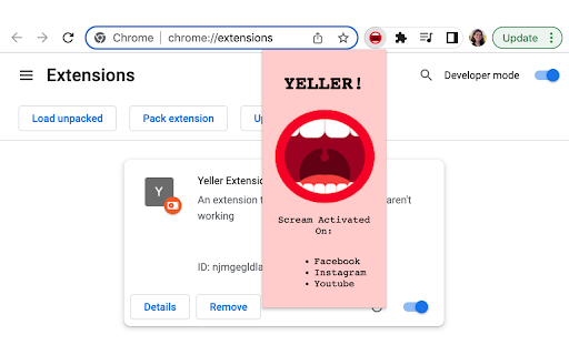 Yeller Extension from Chrome web store to be run with OffiDocs Chromium online Yeller Extension from Chrome web store to be run with OffiDocs Chromium online
