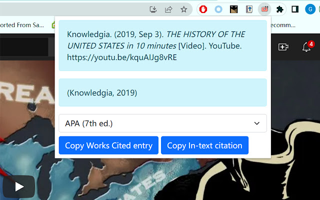 YouTube Citation Generator from Chrome web store to be run with OffiDocs Chromium online YouTube Citation Generator from Chrome web store to be run with OffiDocs Chromium online