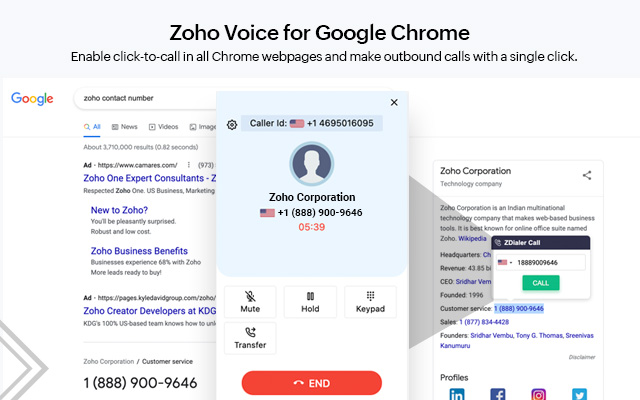 ZDialer Zoho Voice Extension from Chrome web store to be run with OffiDocs Chromium online ZDialer Zoho Voice Extension from Chrome web store to be run with OffiDocs Chromium online