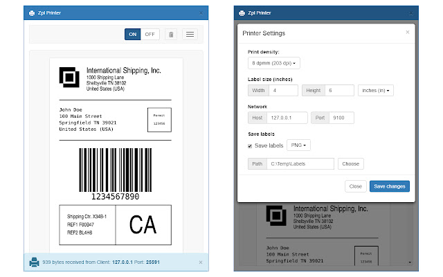 Zpl Printer from Chrome web store to be run with OffiDocs Chromium online Zpl Printer from Chrome web store to be run with OffiDocs Chromium online
