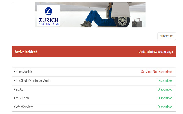 Zurich Spain Status Page from Chrome web store to be run with OffiDocs Chromium online Zurich Spain Status Page from Chrome web store to be run with OffiDocs Chromium online