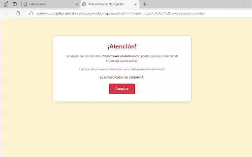 Advertencia de Navegación Streaming from Chrome web store to be run with OffiDocs Chromium online Advertencia de Navegación Streaming from Chrome web store to be run with OffiDocs Chromium online