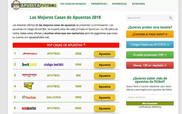 Apuestas de Fútbol from Chrome web store to be run with OffiDocs Chromium online Apuestas de Fútbol from Chrome web store to be run with OffiDocs Chromium online