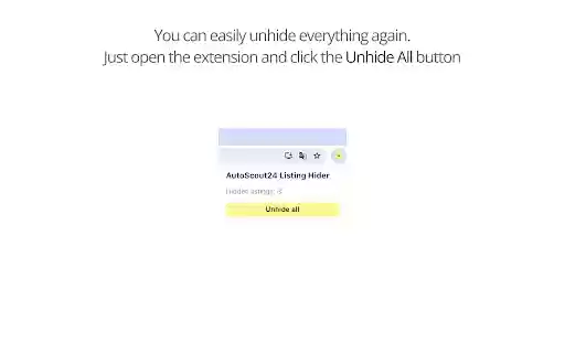 AutoScout24 Listing Hider from Chrome web store to be run with OffiDocs Chromium online AutoScout24 Listing Hider from Chrome web store to be run with OffiDocs Chromium online