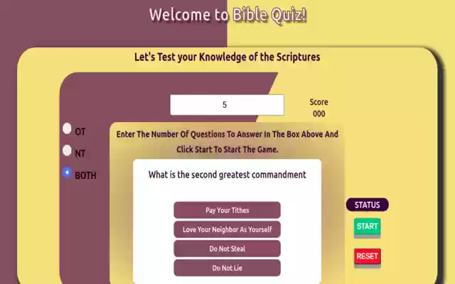 Bible Quiz from Chrome web store to be run with OffiDocs Chromium online Bible Quiz from Chrome web store to be run with OffiDocs Chromium online