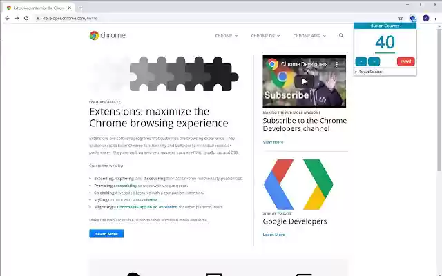 Button Counter G from Chrome web store to be run with OffiDocs Chromium online Button Counter G from Chrome web store to be run with OffiDocs Chromium online