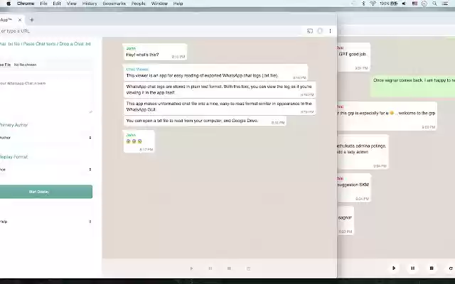 Chat Viewer for WhatsApp™ from Chrome web store to be run with OffiDocs Chromium online Chat Viewer for WhatsApp™ from Chrome web store to be run with OffiDocs Chromium online