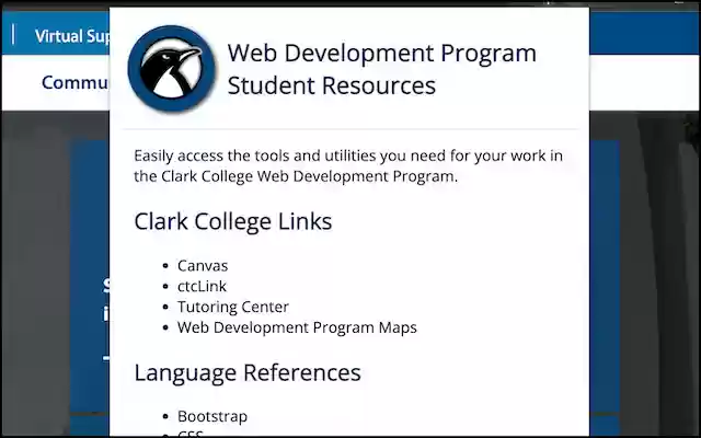 Clark College Web Development from Chrome web store to be run with OffiDocs Chromium online Clark College Web Development from Chrome web store to be run with OffiDocs Chromium online