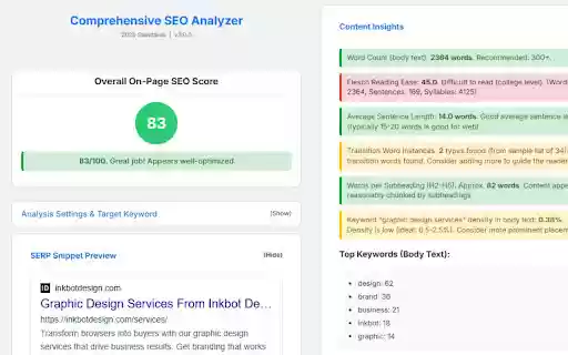 Comprehensive SEO Analyzer (2025 Edition) from Chrome web store to be run with OffiDocs Chromium online Comprehensive SEO Analyzer (2025 Edition) from Chrome web store to be run with OffiDocs Chromium online