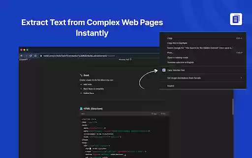 Copy Selected Text from Chrome web store to be run with OffiDocs Chromium online Copy Selected Text from Chrome web store to be run with OffiDocs Chromium online
