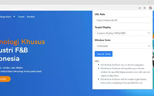 ESB Window Positioner from Chrome web store to be run with OffiDocs Chromium online ESB Window Positioner from Chrome web store to be run with OffiDocs Chromium online