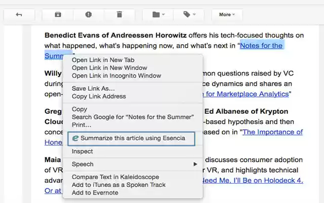Esencia Summarizer Plugin from Chrome web store to be run with OffiDocs Chromium online Esencia Summarizer Plugin from Chrome web store to be run with OffiDocs Chromium online