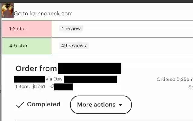 Etsy KarenCheck Chrome from Chrome web store to be run with OffiDocs Chromium online Etsy KarenCheck Chrome from Chrome web store to be run with OffiDocs Chromium online