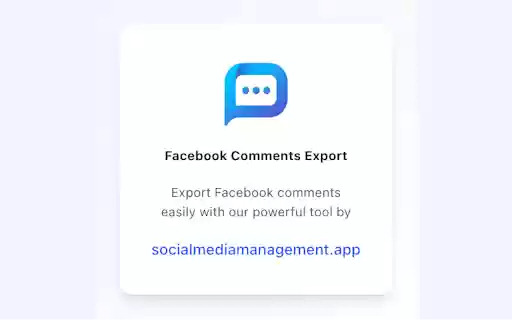 Facebook Comments Export from Chrome web store to be run with OffiDocs Chromium online Facebook Comments Export from Chrome web store to be run with OffiDocs Chromium online