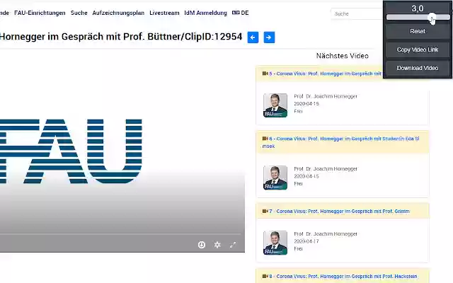 FAU.TV playback speed controller from Chrome web store to be run with OffiDocs Chromium online FAU.TV playback speed controller from Chrome web store to be run with OffiDocs Chromium online