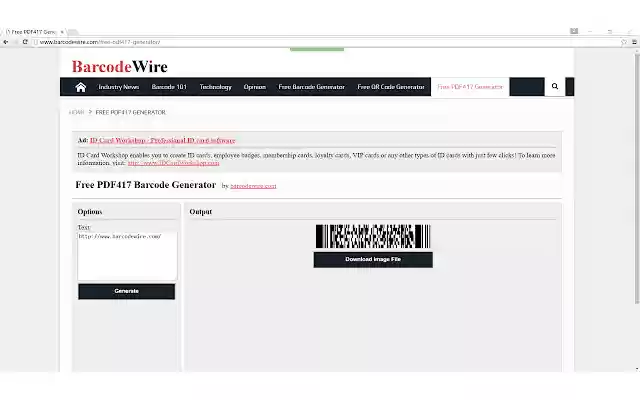 Free PDF417 Barcode Generator from Chrome web store to be run with OffiDocs Chromium online Free PDF417 Barcode Generator from Chrome web store to be run with OffiDocs Chromium online
