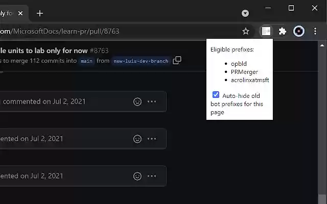 GitHub comment minimizer from Chrome web store to be run with OffiDocs Chromium online GitHub comment minimizer from Chrome web store to be run with OffiDocs Chromium online