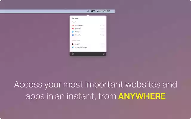 Hermes Quick Access Chrome Extension from Chrome web store to be run with OffiDocs Chromium online Hermes Quick Access Chrome Extension from Chrome web store to be run with OffiDocs Chromium online