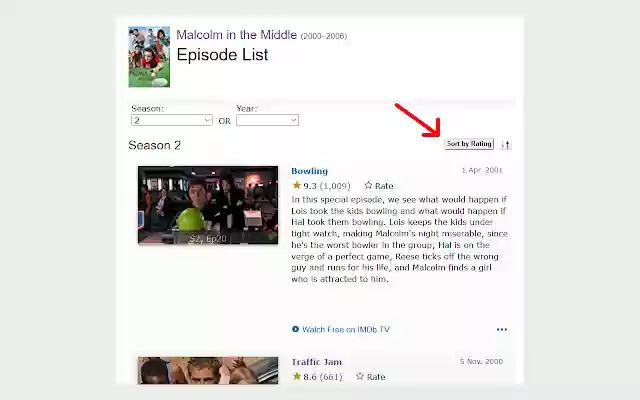 IMDb Sort Episodes By Rating from Chrome web store to be run with OffiDocs Chromium online IMDb Sort Episodes By Rating from Chrome web store to be run with OffiDocs Chromium online