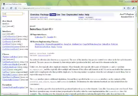 Javadoc Search Frame from Chrome web store to be run with OffiDocs Chromium online Javadoc Search Frame from Chrome web store to be run with OffiDocs Chromium online