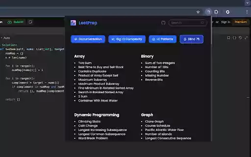 LeetPrep from Chrome web store to be run with OffiDocs Chromium online LeetPrep from Chrome web store to be run with OffiDocs Chromium online