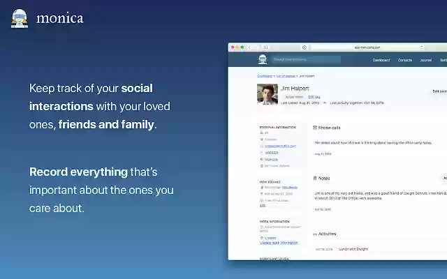 Monica Personal CRM from Chrome web store to be run with OffiDocs Chromium online Monica Personal CRM from Chrome web store to be run with OffiDocs Chromium online