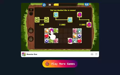 Monster Duo Game Connect Tiles and Revive the Mystical Forest! from Chrome web store to be run with OffiDocs Chromium online Monster Duo Game Connect Tiles and Revive the Mystical Forest! from Chrome web store to be run with OffiDocs Chromium online