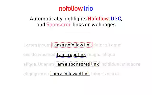 Nofollow Trio from Chrome web store to be run with OffiDocs Chromium online Nofollow Trio from Chrome web store to be run with OffiDocs Chromium online