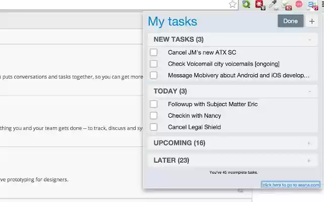 One Click Asana List from Chrome web store to be run with OffiDocs Chromium online One Click Asana List from Chrome web store to be run with OffiDocs Chromium online