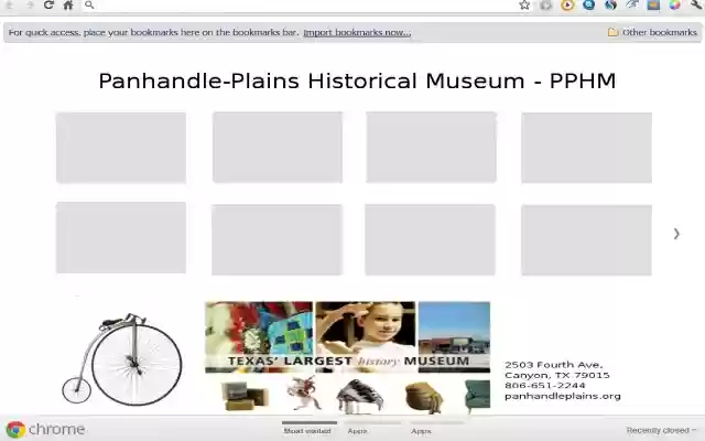 Panhandle Plains Historical Museum from Chrome web store to be run with OffiDocs Chromium online Panhandle Plains Historical Museum from Chrome web store to be run with OffiDocs Chromium online