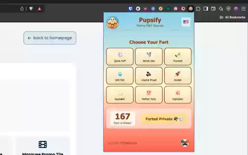 Pupsify Funny Fart Sounds (Fart Soundboard) from Chrome web store to be run with OffiDocs Chromium online Pupsify Funny Fart Sounds (Fart Soundboard) from Chrome web store to be run with OffiDocs Chromium online