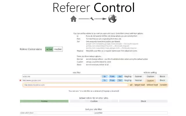 Referer Control from Chrome web store to be run with OffiDocs Chromium online Referer Control from Chrome web store to be run with OffiDocs Chromium online