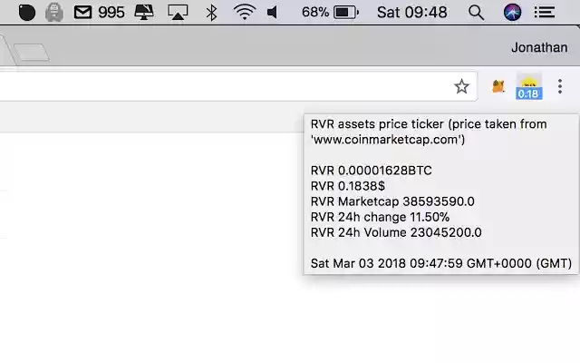 RevolutionVR (RVR) assets price ticker from Chrome web store to be run with OffiDocs Chromium online RevolutionVR (RVR) assets price ticker from Chrome web store to be run with OffiDocs Chromium online