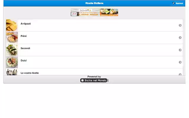Ricette Siciliane from Chrome web store to be run with OffiDocs Chromium online Ricette Siciliane from Chrome web store to be run with OffiDocs Chromium online
