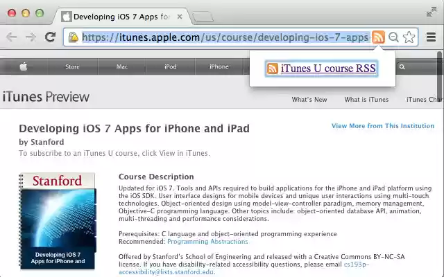 RSS links for iTunes U courses from Chrome web store to be run with OffiDocs Chromium online RSS links for iTunes U courses from Chrome web store to be run with OffiDocs Chromium online