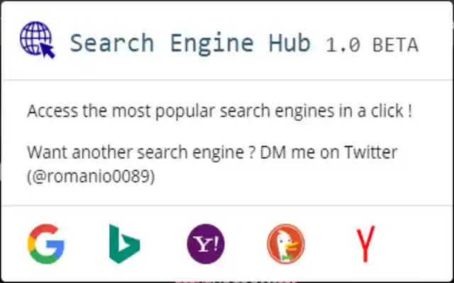 Search Engine Hub from Chrome web store to be run with OffiDocs Chromium online Search Engine Hub from Chrome web store to be run with OffiDocs Chromium online