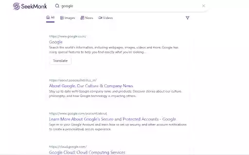 SeekMonk Search Engine from Chrome web store to be run with OffiDocs Chromium online SeekMonk Search Engine from Chrome web store to be run with OffiDocs Chromium online