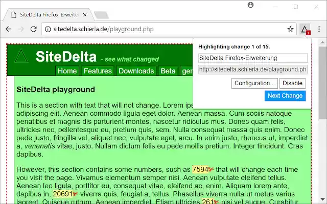 SiteDelta Highlight from Chrome web store to be run with OffiDocs Chromium online SiteDelta Highlight from Chrome web store to be run with OffiDocs Chromium online