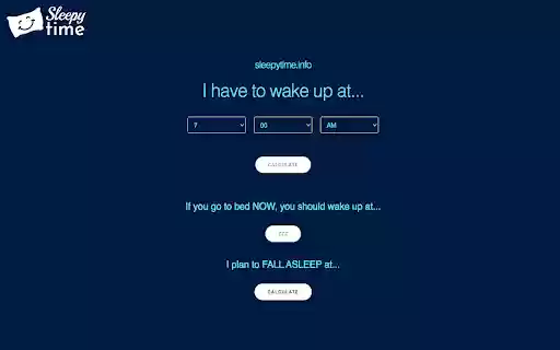 Sleepytime.info Sleep Cycle Calculator from Chrome web store to be run with OffiDocs Chromium online Sleepytime.info Sleep Cycle Calculator from Chrome web store to be run with OffiDocs Chromium online