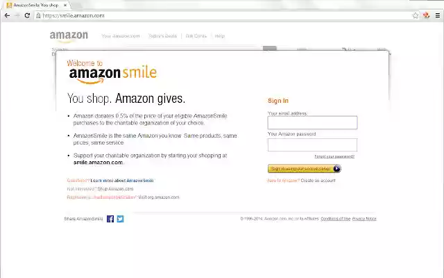Smile (extension for Amazon.com) from Chrome web store to be run with OffiDocs Chromium online Smile (extension for Amazon.com) from Chrome web store to be run with OffiDocs Chromium online