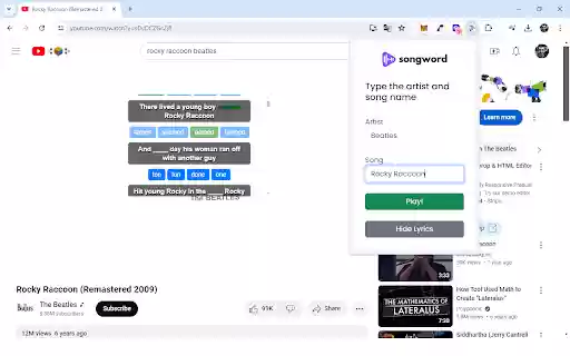 SongWord from Chrome web store to be run with OffiDocs Chromium online SongWord from Chrome web store to be run with OffiDocs Chromium online