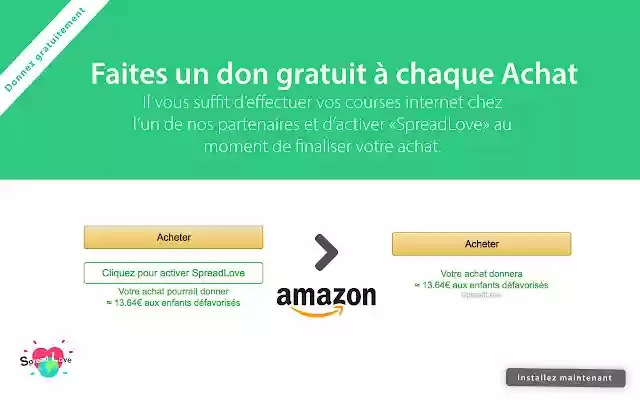 SpreadLove: Help Charities while you Shop from Chrome web store to be run with OffiDocs Chromium online SpreadLove: Help Charities while you Shop from Chrome web store to be run with OffiDocs Chromium online